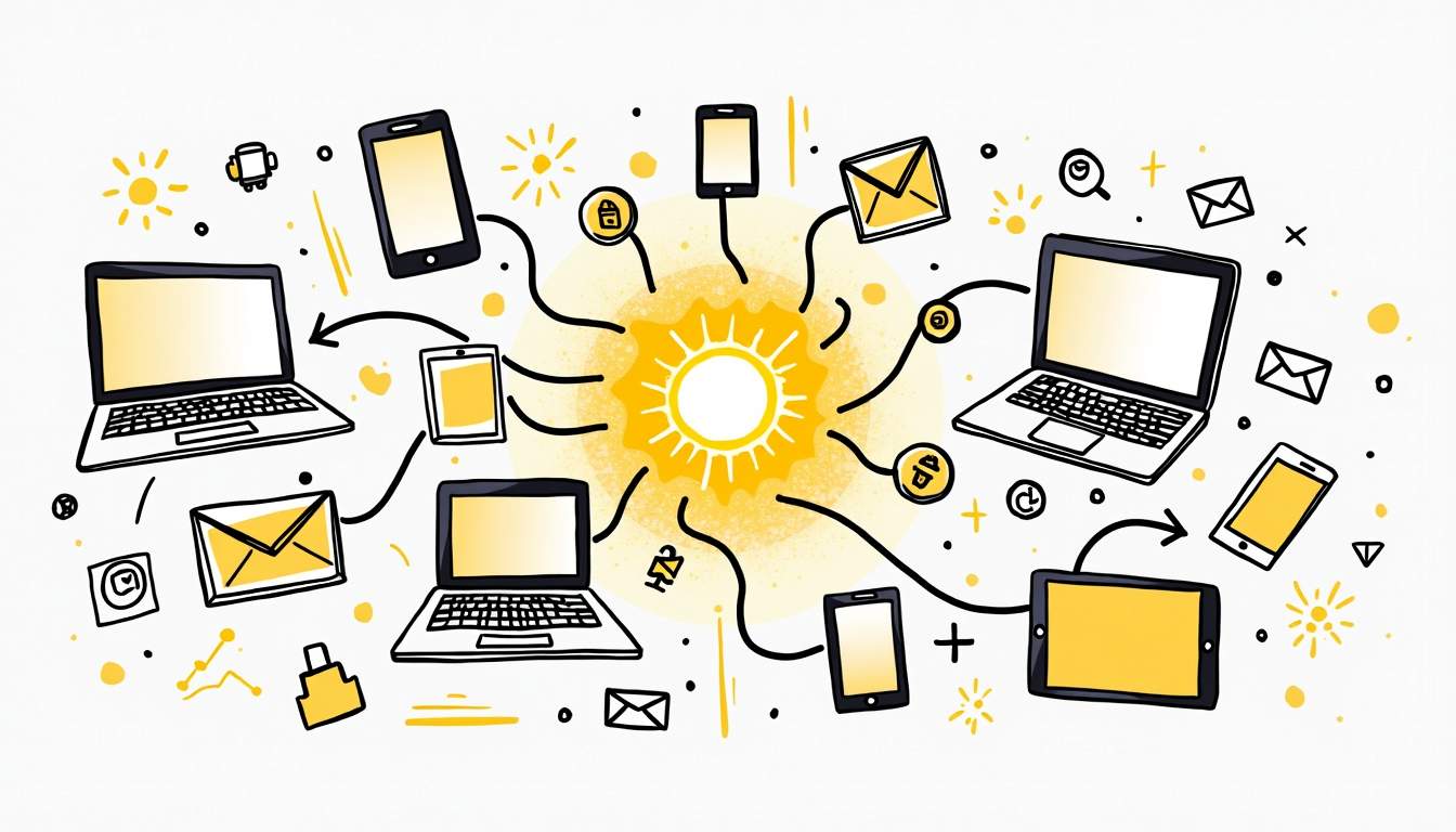 An interconnected web of digital devices