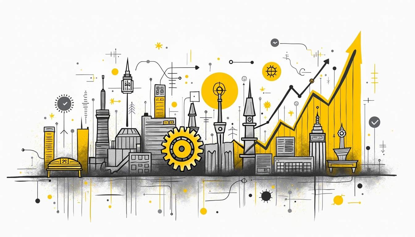 An abstract representation of a dynamic business landscape