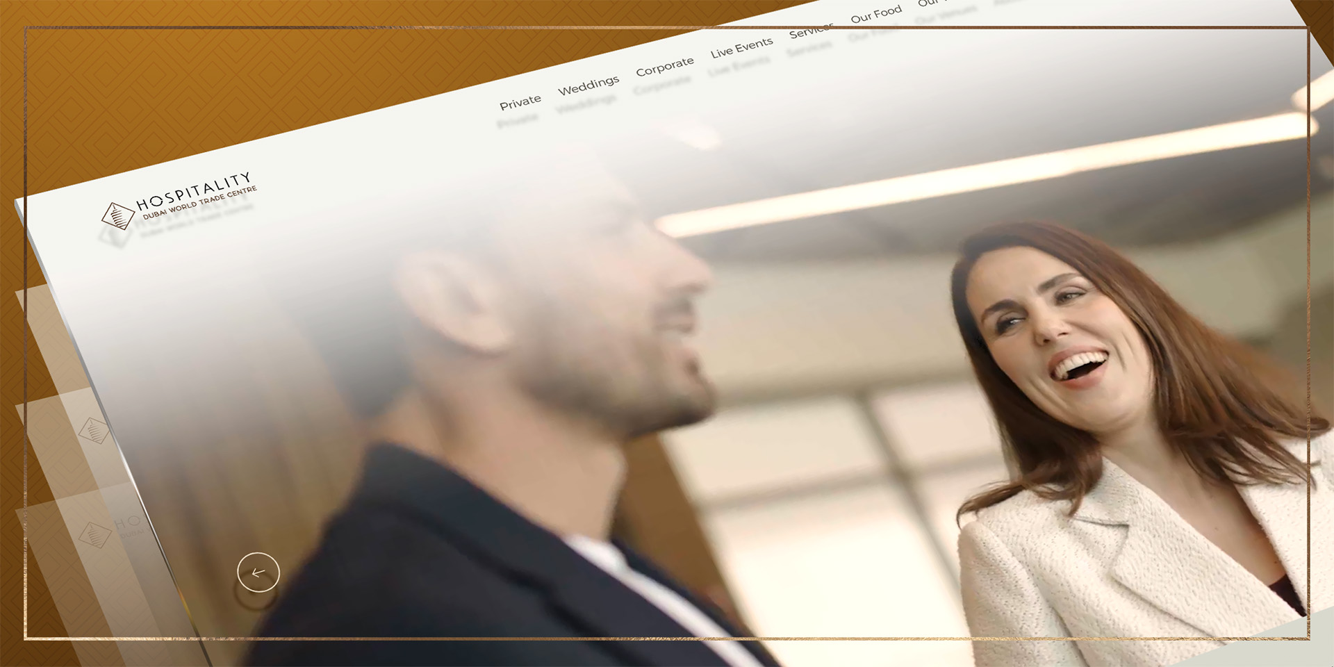 The new DWTC Hospitality website, showcasing the transformation to a modern, user-friendly interface with enhanced branding, and visually rich imagery representing premium hospitality.