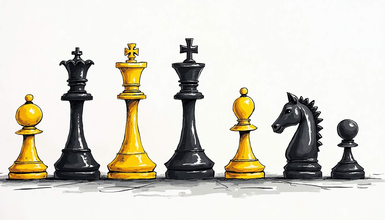 An abstract representation of a strategic chessboard