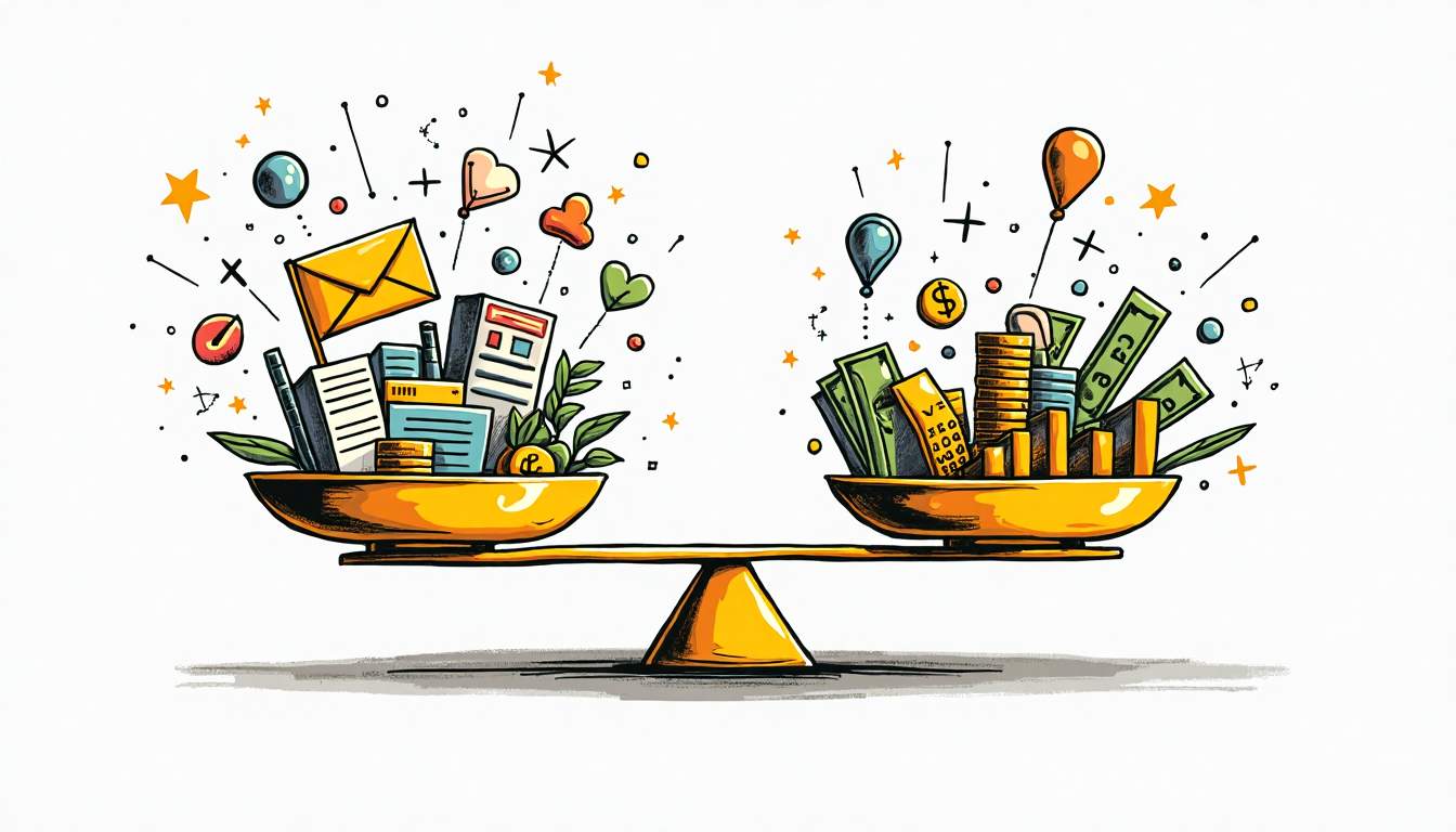 A vibrant balance scale