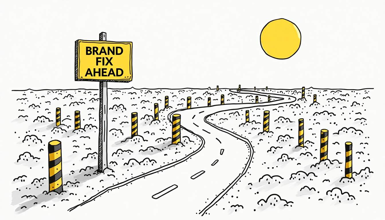 A winding path leading through a maze of barriers and obstacles