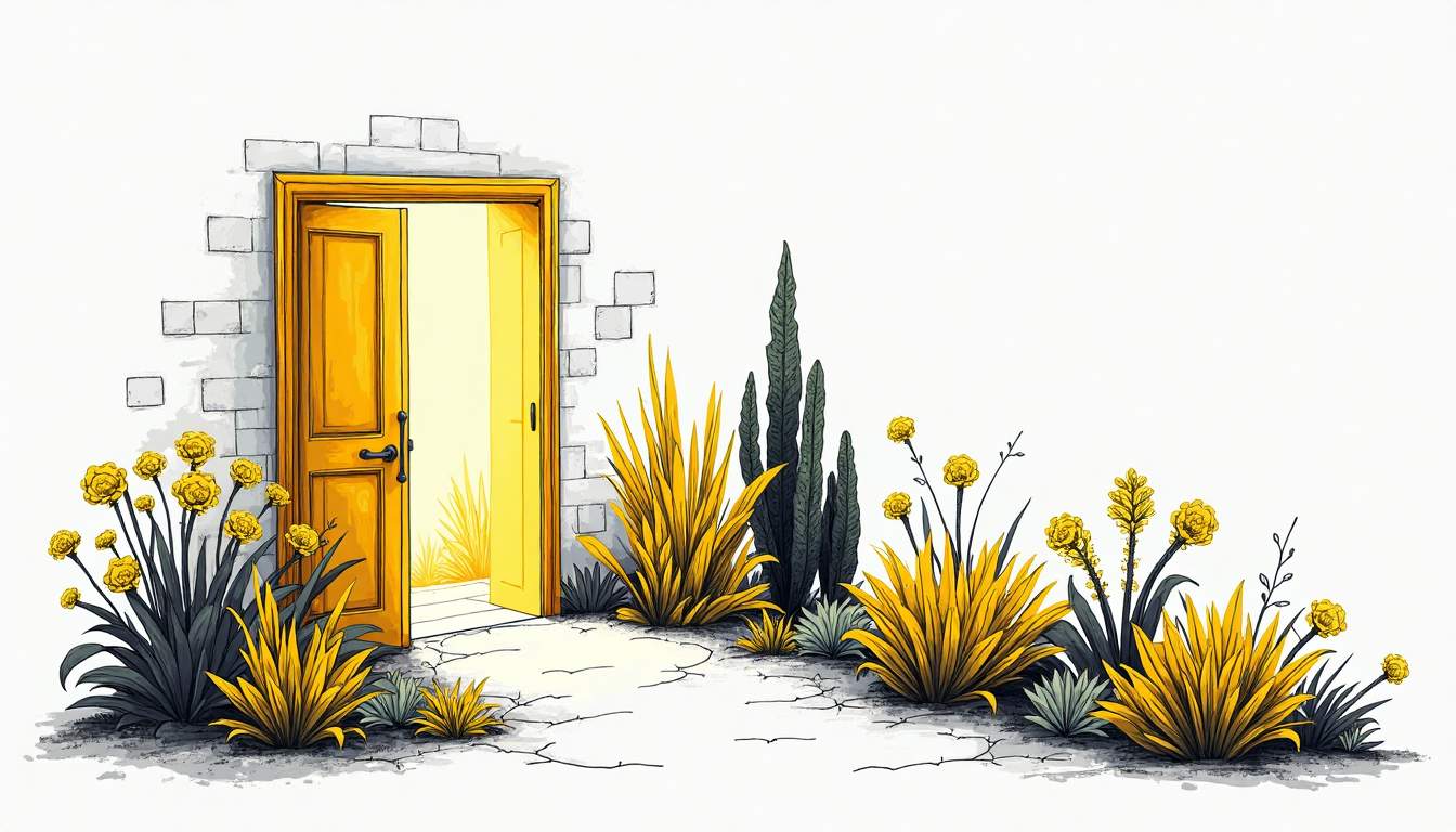 An open door leading to a bright